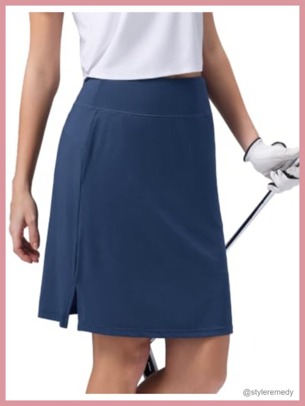 Women's Knee Length Golf Skort High Waisted A-Line Skirt with Pockets